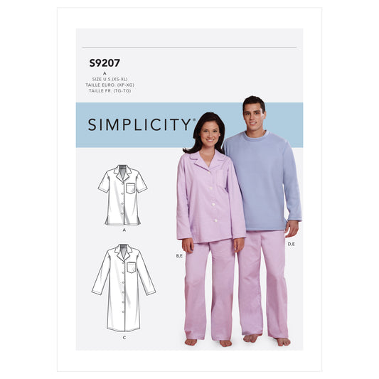 Kaava Simplicity 9207 - Pyjamat - Nainen Mies | Kuva 2