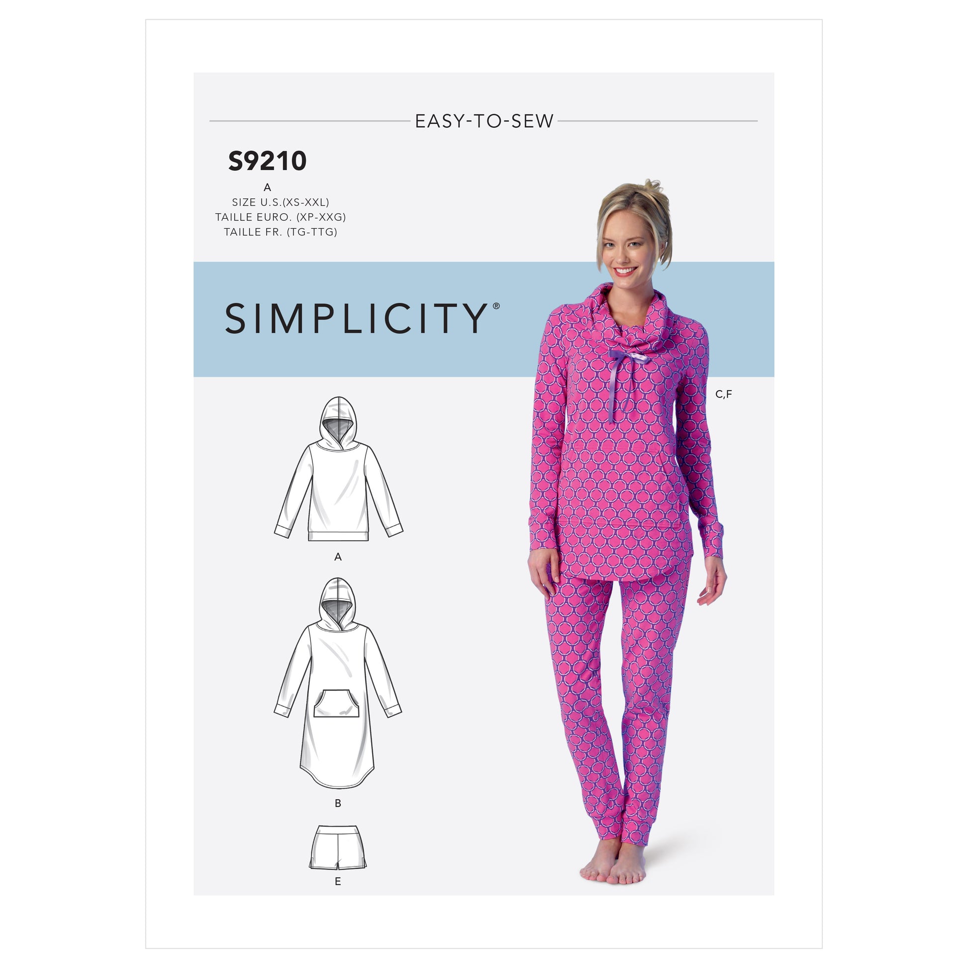 Kaava Simplicity 9210 - Tossut Pyjamat - Nainen | Kuva 2