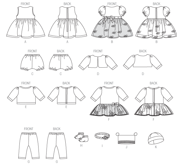 Kaava McCall´s 7066 - Hobby Dockkläder 30 cm och 40 cm | Kuva 10