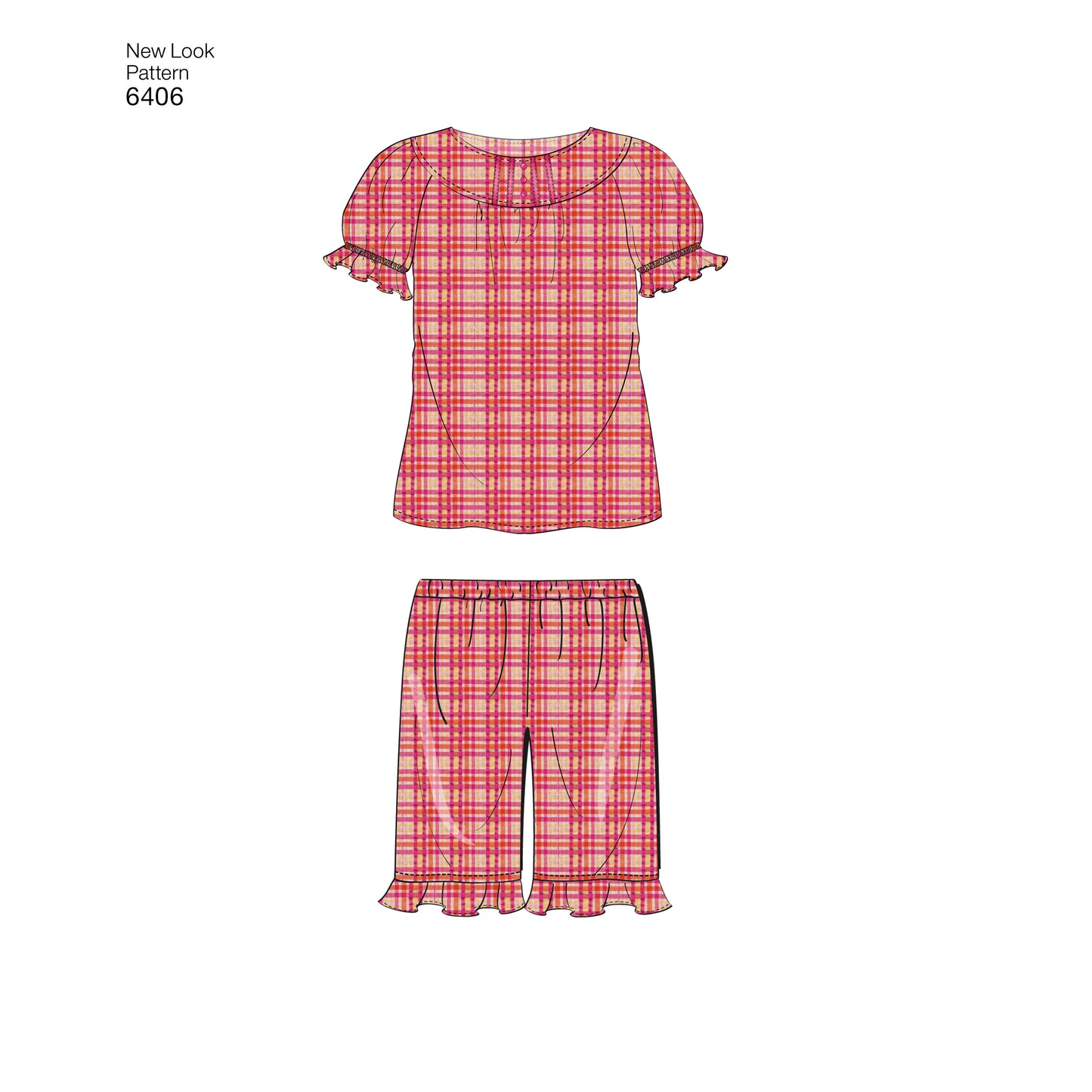 Kaava New Look 6406 - Yläosa Housut Sortsit Pyjamat - Tyttö Poika | Kuva 3