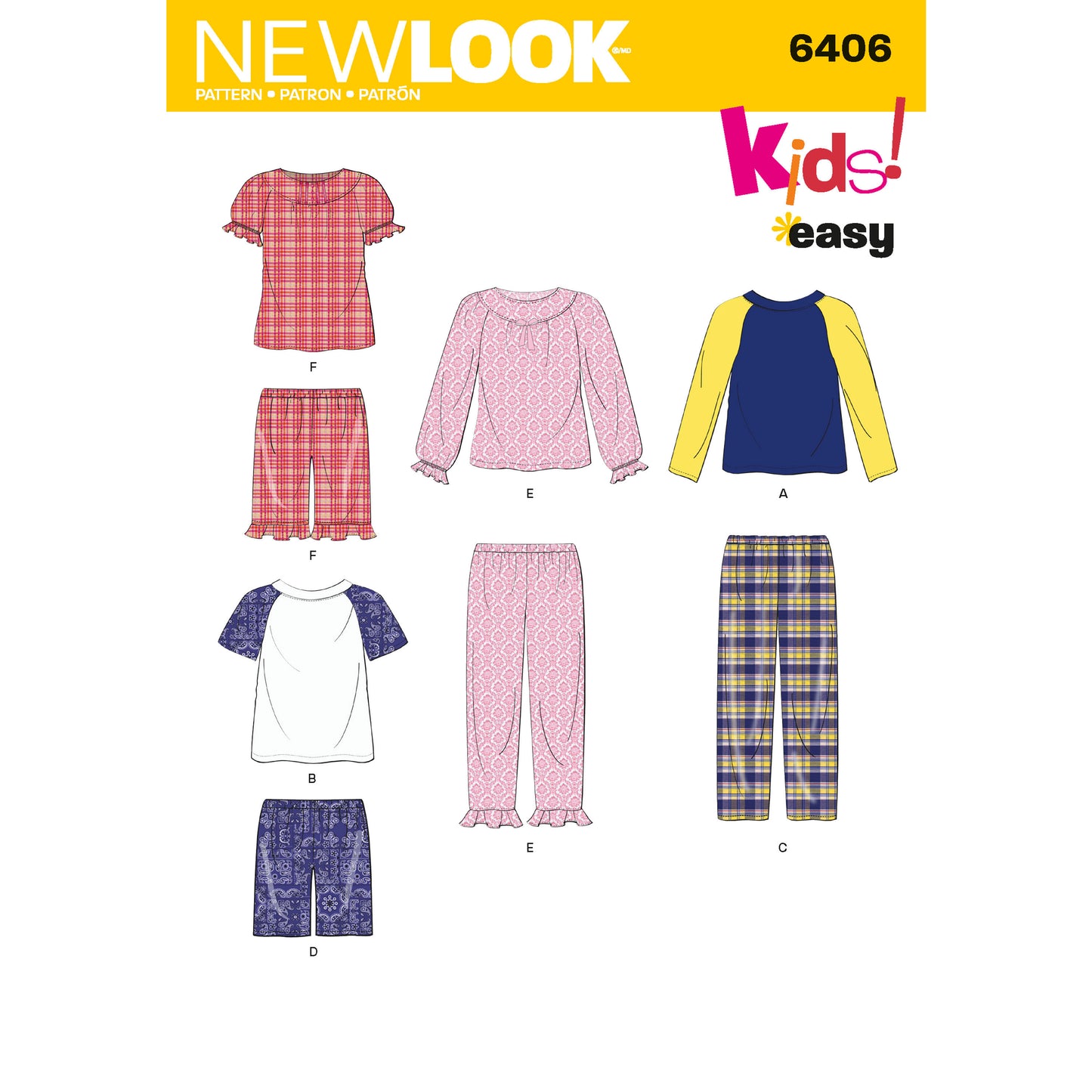 Kaava New Look 6406 - Yläosa Housut Sortsit Pyjamat - Tyttö Poika | Kuva 6