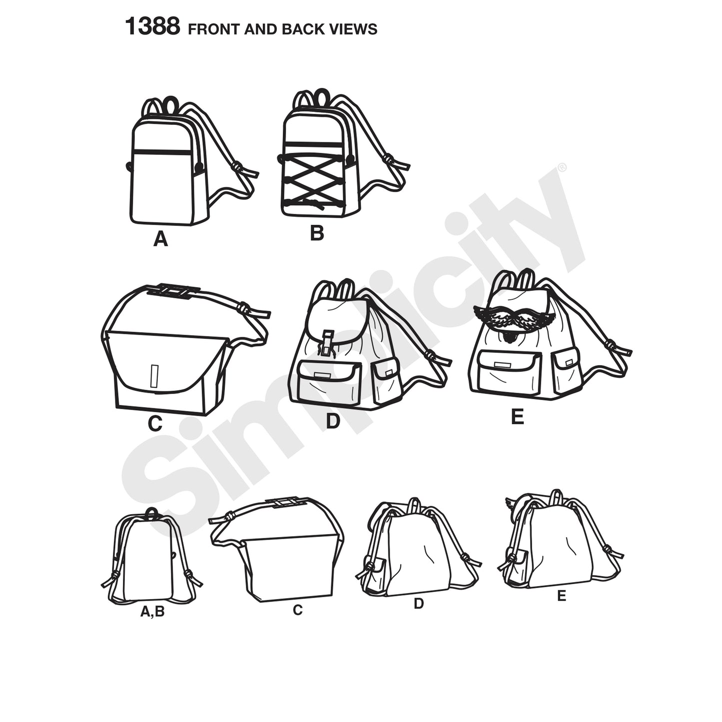 Kaava Simplicity 1388 - Backpacks and Messenger Bag | Kuva 10