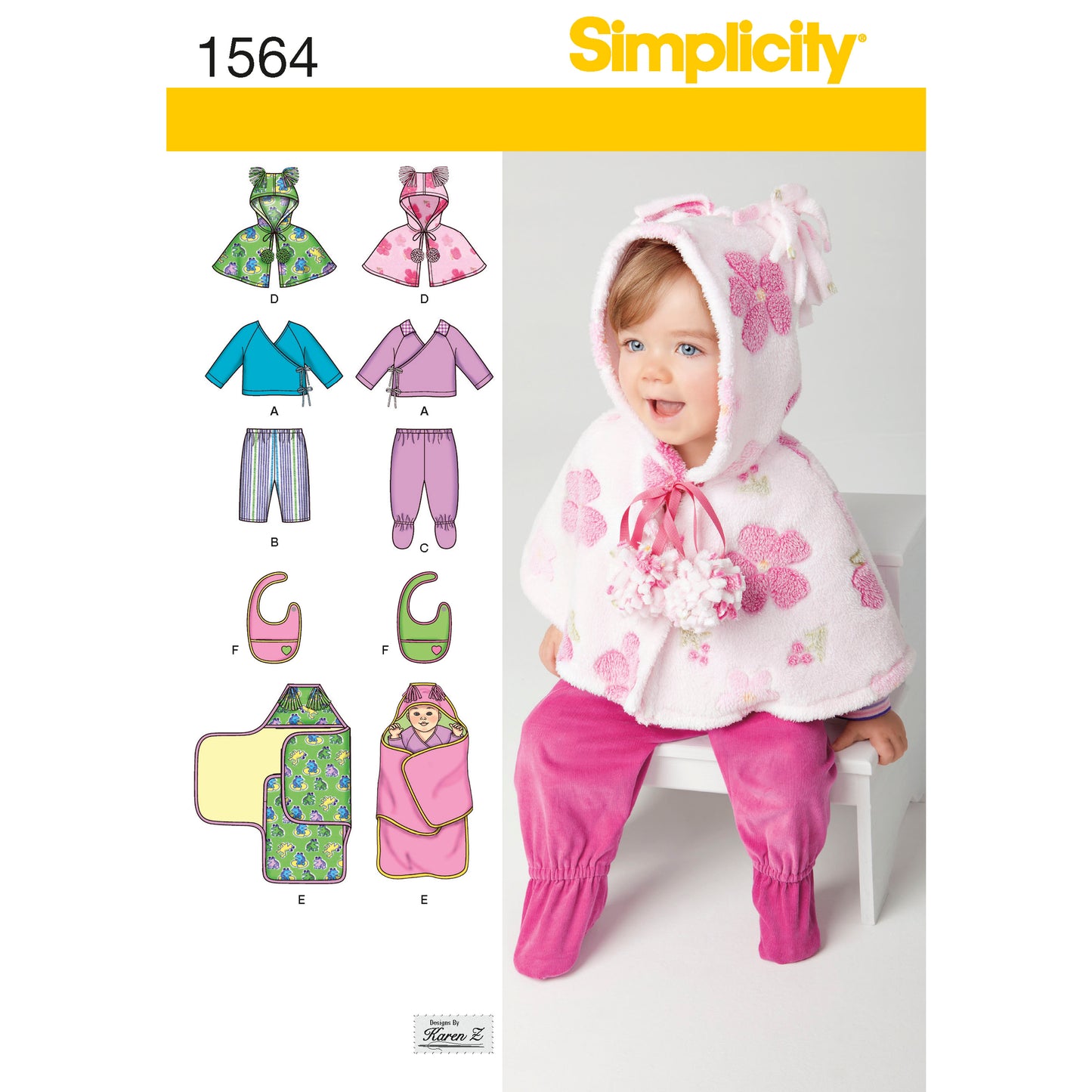 Kaava Simplicity 1564 - Yläosa Housut - Vauva - Hattu Peitto | Kuva 4